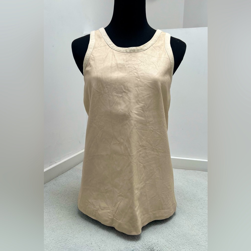 THEORY // Leather Tunic. SZ. S. Ivory.